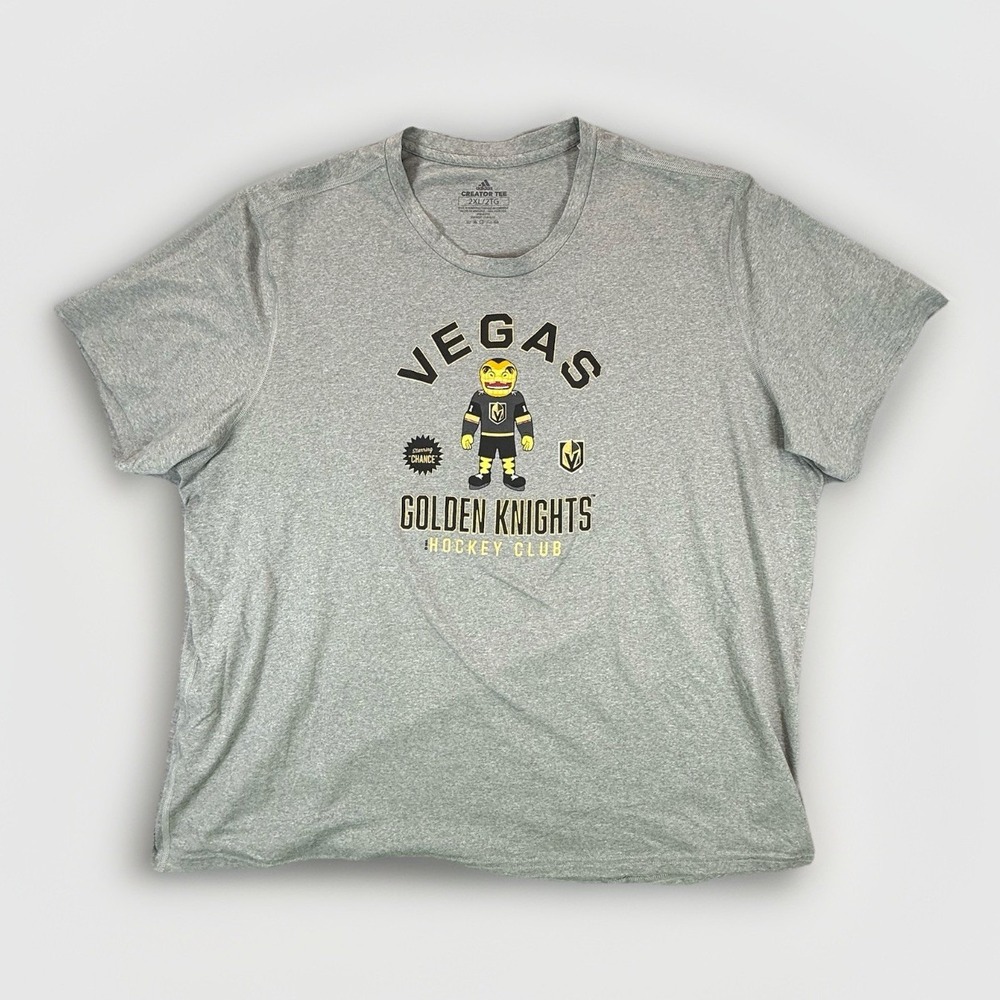 Adidas Vegas Golden Knights 2020 Chance Mascot Graphic Tee 2XL Gray ED6781 NHL
